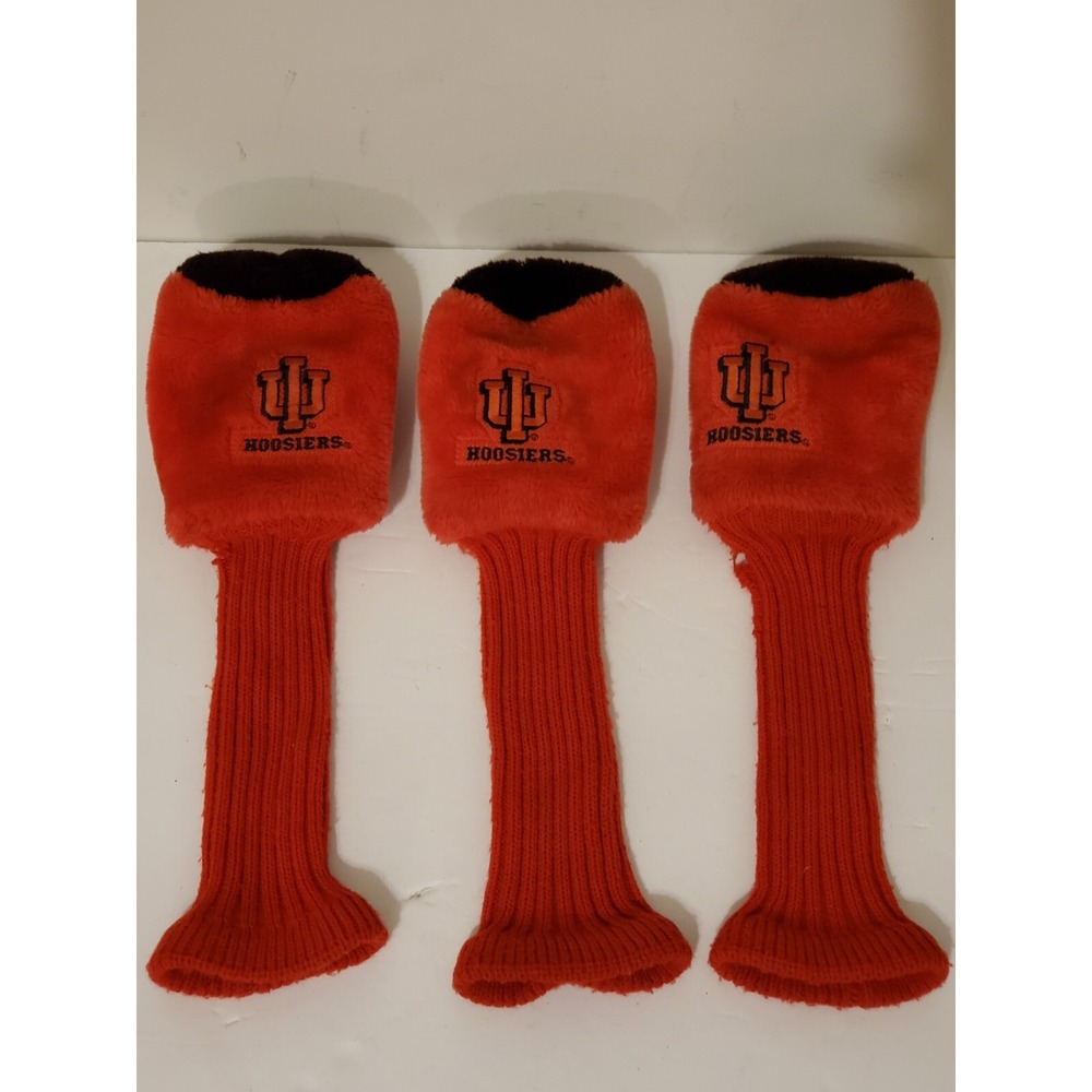 Indiania University Hoosiers Golf Club Head Covers Lot Of 3 Red See Description